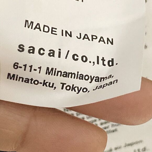 Sacai Draped Back Double Breast Coat Womens Medium Navy Black Military Knit Wool - Picture 10 of 12